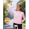 imageMAGCOMSEN Womens UPF 50 Lightweight Zip Up Jackets Cropped Athletic Workout UV Protection Sun Shirt RunningLight Pink