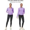 imageMAGCOMSEN Womens UPF 50 Lightweight Zip Up Jackets Cropped Athletic Workout UV Protection Sun Shirt RunningLight Purple