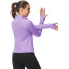 imageMAGCOMSEN Womens UPF 50 Lightweight Zip Up Jackets Cropped Athletic Workout UV Protection Sun Shirt RunningLight Purple