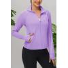 imageMAGCOMSEN Womens UPF 50 Lightweight Zip Up Jackets Cropped Athletic Workout UV Protection Sun Shirt RunningLight Purple