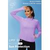 imageMAGCOMSEN Womens UPF 50 Lightweight Zip Up Jackets Cropped Athletic Workout UV Protection Sun Shirt RunningLight Purple