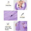 imageMAGCOMSEN Womens UPF 50 Lightweight Zip Up Jackets Cropped Athletic Workout UV Protection Sun Shirt RunningLight Purple