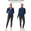 imageMAGCOMSEN Womens UPF 50 Lightweight Zip Up Jackets Cropped Athletic Workout UV Protection Sun Shirt RunningNavy
