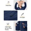 imageMAGCOMSEN Womens UPF 50 Lightweight Zip Up Jackets Cropped Athletic Workout UV Protection Sun Shirt RunningNavy