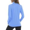 imageMAGCOMSEN Womens UPF 50 Lightweight Zip Up Jackets Cropped Athletic Workout UV Protection Sun Shirt RunningPale Blue