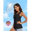 imageMAGCOMSEN Womens Workout Tank Top Athletic Muscle Sleeveless Crew Neck Shirt UPF 80 Moisture Wicking Gym RunningBlack
