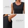 imageMAGCOMSEN Womens Workout Tank Top Athletic Muscle Sleeveless Crew Neck Shirt UPF 80 Moisture Wicking Gym RunningBlack