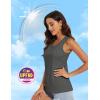imageMAGCOMSEN Womens Workout Tank Top Athletic Muscle Sleeveless Crew Neck Shirt UPF 80 Moisture Wicking Gym RunningGray