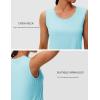 imageMAGCOMSEN Womens Workout Tank Top Athletic Muscle Sleeveless Crew Neck Shirt UPF 80 Moisture Wicking Gym RunningLight Lake Blue