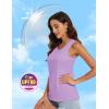 imageMAGCOMSEN Womens Workout Tank Top Athletic Muscle Sleeveless Crew Neck Shirt UPF 80 Moisture Wicking Gym RunningLight Purple