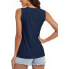 imageMAGCOMSEN Womens Workout Tank Top Athletic Muscle Sleeveless Crew Neck Shirt UPF 80 Moisture Wicking Gym RunningNavy
