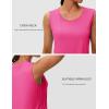 imageMAGCOMSEN Womens Workout Tank Top Athletic Muscle Sleeveless Crew Neck Shirt UPF 80 Moisture Wicking Gym RunningRose Red