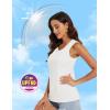 imageMAGCOMSEN Womens Workout Tank Top Athletic Muscle Sleeveless Crew Neck Shirt UPF 80 Moisture Wicking Gym RunningWhite