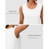 imageMAGCOMSEN Womens Workout Tank Top Athletic Muscle Sleeveless Crew Neck Shirt UPF 80 Moisture Wicking Gym RunningWhite