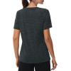 imageMAGCOMSEN Workout Tops for Women UPF 50 Quick Dry Short Sleeve Sun Protection VNeck Shirts Lightweight Hiking T ShirtsBlack