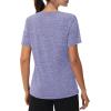 imageMAGCOMSEN Workout Tops for Women UPF 50 Quick Dry Short Sleeve Sun Protection VNeck Shirts Lightweight Hiking T ShirtsLight Purple