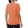 imageMAGCOMSEN Workout Tops for Women UPF 50 Quick Dry Short Sleeve Sun Protection VNeck Shirts Lightweight Hiking T ShirtsOrange