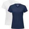 imageMAGCOMSEN 2 Pack Womens T Shirts VNeck Short Sleeve UPF 50 Sun Protection Workout Quick Dry Shirts Tee TopsWhiteNavy
