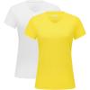 imageMAGCOMSEN 2 Pack Womens T Shirts VNeck Short Sleeve UPF 50 Sun Protection Workout Quick Dry Shirts Tee TopsWhiteYellow