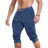 imageMAGCOMSEN Capri Pants Knee Length 34 Training Pants Men Workout Gym Shorts Capri Joggers Royal Blue