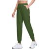 imageMAGCOMSEN Joggers for Women High Waisted Golf Pants Lightweight Hiking Pants Quick Dry Workout Running Athletic JoggersMilitary Green