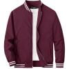imageMAGCOMSEN Mens Bomber Jacket Lightweight Windbreaker Jackets Zip Up Windproof Jackets Casual Spring Fall Coat for GolfWine Red