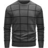 imageMAGCOMSEN Mens Crewneck Sweaters Cotton Lightweight Plaid Pullover Sweater Warm Casual Fall Winter SweatshirtsDark Grey