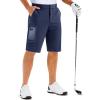 imageMAGCOMSEN Mens Golf Shorts with 6 Pockets 11 inch Inseam Quick Dry Stretch Casual Work Dress Hiking Shorts for MenNavy