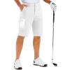 imageMAGCOMSEN Mens Golf Shorts with 6 Pockets 11 inch Inseam Quick Dry Stretch Casual Work Dress Hiking Shorts for MenWhite