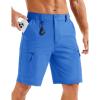 imageMAGCOMSEN Mens Hiking Cargo Shorts Quick Dry Lightweight 9quot Golf Shorts Summer Casual Work Outdoor with 5 Zipper PocketsAzure