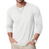imageMAGCOMSEN Mens Long Sleeve Shirt with Pocket Cotton Crew Neck Shirts Casual Lightweight TShirt02white