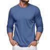 imageMAGCOMSEN Mens Long Sleeve Shirts Cotton Crew Neck T Shirt Solid Casual Shirt Lightweight Work Tee ShirtsGrey Blue