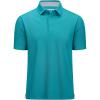 imageMAGCOMSEN Mens Polo Shirt Quick Dry Performance Short Sleeve Tactical Shirts Pique Jersey Golf ShirtBlue Green