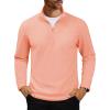imageMAGCOMSEN Mens Quarter Zip Pullover Polar Fleece Sweatshirt Casual Long Sleeve Shirts for Men Winter Fall ThermalApricot