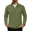 imageMAGCOMSEN Mens Quarter Zip Pullover Polar Fleece Sweatshirt Casual Long Sleeve Shirts for Men Winter Fall ThermalArmy Green