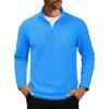 imageMAGCOMSEN Mens Quarter Zip Pullover Polar Fleece Sweatshirt Casual Long Sleeve Shirts for Men Winter Fall ThermalAzure Blue