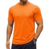 imageMAGCOMSEN Mens Rash Guard Short Sleeve UPF 50 Sun UV Quick Dry Shirts Workout Swim Running Athletic TShirtFlorange