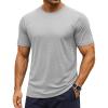 imageMAGCOMSEN Mens Rash Guard Short Sleeve UPF 50 Sun UV Quick Dry Shirts Workout Swim Running Athletic TShirtLightgrey