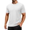 imageMAGCOMSEN Mens Short Sleeve UPF 50 Shirts Quick Dry Athletic Swim Tshirt Running Workout Gym Hiking Fishing Rash GuardWhite