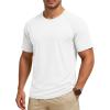 imageMAGCOMSEN Mens Short Sleeve UPF 50 Sun Protection Shirts Quick Dry Athletic TShirt Hiking Running Swimming Rash GuardWhite
