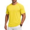 imageMAGCOMSEN Mens Short Sleeve UPF 50 Sun Protection Shirts Quick Dry Athletic TShirt Hiking Running Swimming Rash GuardYellow