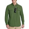 imageMAGCOMSEN Mens Sun Protection Fishing Shirts Long Sleeve UPF 50 Quick Dry Cooling Button Down Shirt for Hiking SafariArmy Green