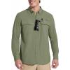 imageMAGCOMSEN Mens Sun Protection Fishing Shirts Long Sleeve UPF 50 Quick Dry Cooling Button Down Shirt for Hiking SafariLight Green