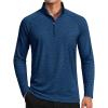 imageMAGCOMSEN Mens Sun Protection UPF 50 Long Sleeve Shirt Quarter Zip Pullover Quick Dry Lightweight Fishing Running Rash GuardDark Blue