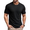 imageMAGCOMSEN Mens TShirts Short Sleeve UPF 80 Sun Protection Lightweight Moisture Wicking Casual Crew Neck Basic TeesBlack