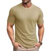 imageMAGCOMSEN Mens TShirts Short Sleeve UPF 80 Sun Protection Lightweight Moisture Wicking Casual Crew Neck Basic TeesKhaki