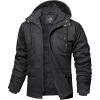 imageMAGCOMSEN Mens Winter Jacket Cotton Fleece Lined Warm Jackets Work Cargo Military Coats with 6 Pockets2 Grey