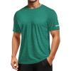 imageMAGCOMSEN Mens Workout Shirts Short Sleeve Tees Quick Dry Moisture Wicking Athletic Gym Running Crewneck TShirtJade Green