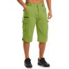 imageMAGCOMSEN Mens Workout Shorts 7 Pockets Quick Dry 34 Capri Pants Zipper Pockets Hiking Athletic ShortsFruit Green