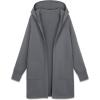 imageMAGCOMSEN Womens Cardigan Open Front Knit Hoodie Sweater Coatigan Jacket 2024 Casual Fall Trendy Coats with PocketsDark Gray
